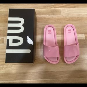 Mel by Melissa pink beach slides.  Size 1